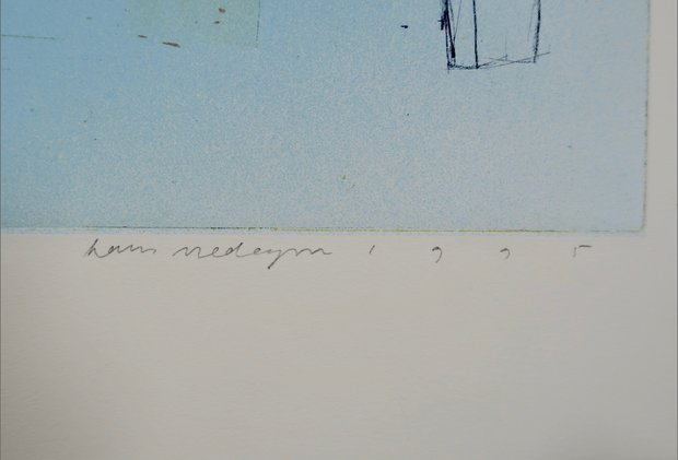 Hans Vredegoor - Le Centre Comment - 48 x 53,5 cm - Ets op papier