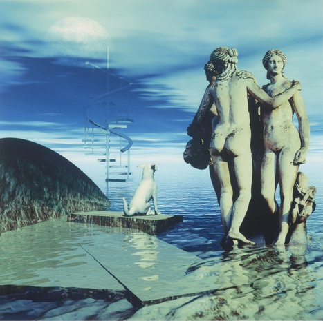Arturo - Venus en Mercurius - Zeefdruk op papier - 93 x 93 cm - ingelijst