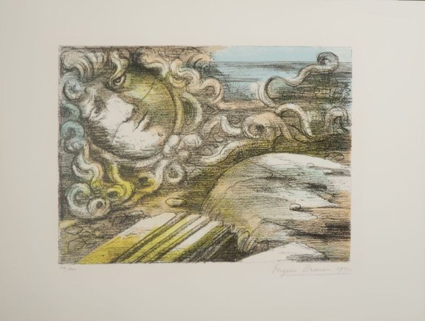 Eugene Berman - zonder titel - 46,5 x 61,5 cm - Litho op papier
