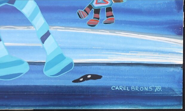 Carel Brons - zonder titel - 65 x 50 cm - Gouache op stevig papier