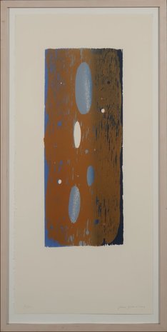 Joris Geurts - zonder titel I - 83 x 43 cm - Houtsnede op papier - in houten lijst