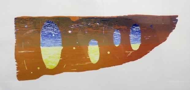 Joris Geurts - zonder titel III - 47 x 87 cm - Houtsnede op papier - in houten lijst