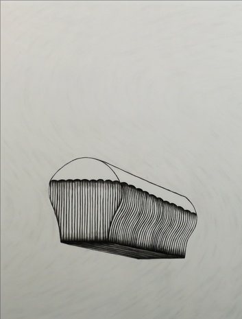 Jos van der Sommen - zonder titel - 100,5 x 80,5 cm - Gemengde techniek (potlood en krijt) op papier - ingelijst