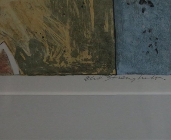 Gert Strengholt - Torensprong - Litho op papier - 97,5 x 77,5 cm - in houten lijst