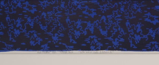 Bob Negryn - Opa aan het strand - 91 x 121,5 cm - Zeefdruk op papier - in aluminium lijst