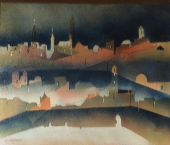 Efraim Modzelevich - Jeruzalem - 60 x 68 cm - Olieverf op doek - ingelijst