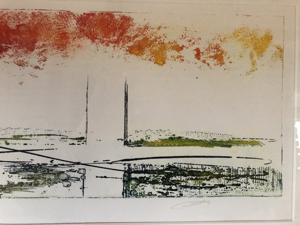 Olivier Beijn - Park I - 105 x 56 cm - ets op papier - luxe ingelijst
