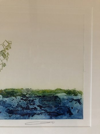 Olivier Beijn - Haven III - 85 x 55 cm - ets op papier - luxe ingelijst