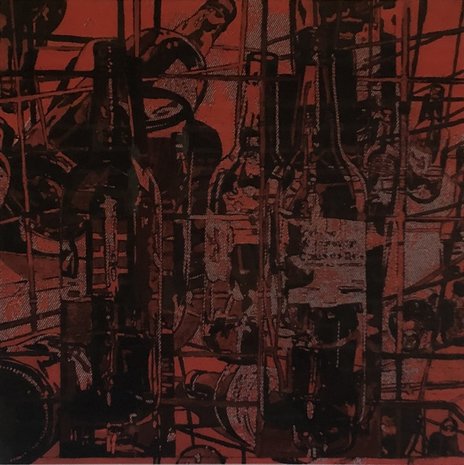 Rob Scholte - Collage Flessen - 80 x 86 cm - Zeefdruk op papier - luxe ingelijst