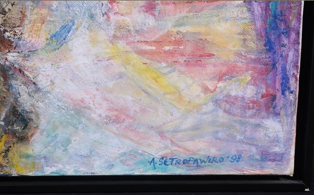 Ardie Setropawiro - zonder titel I - 84 x 69 cm - Olieverf op doek