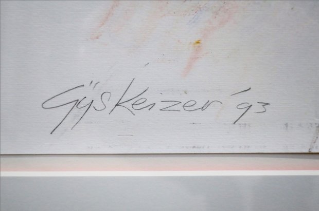 Gijs Keizer - zonder titel - 89 x 118,5 cm - Acryl op papier - in aluminium lijst