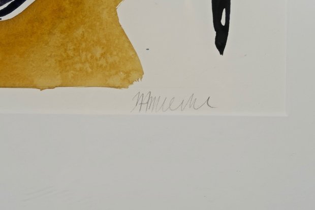 Johan Meeske - Zonder titel - 87 x 68,5 cm - Aquarel op papier - ingelijst in aluminium lijst