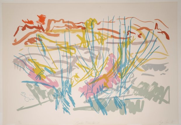 Darja Vos - Abstracte compositie - 68,5 x 98 cm - Zeefdruk op papier
