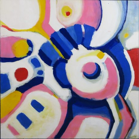 Annemiek Tjepkema - Abstracte compositie II - 90 x 90 cm - Acryl op board