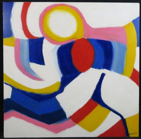 Annemiek Tjepkema - Abstracte compositie III - 90 x 90 cm - Acryl op board