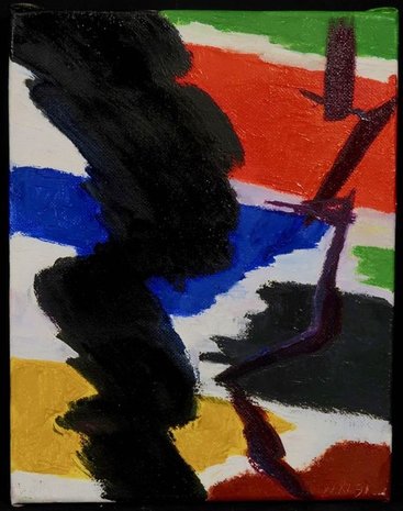 Jan van Holthe - Nuage Noir - 24 x 19 cm - olieverf op doek